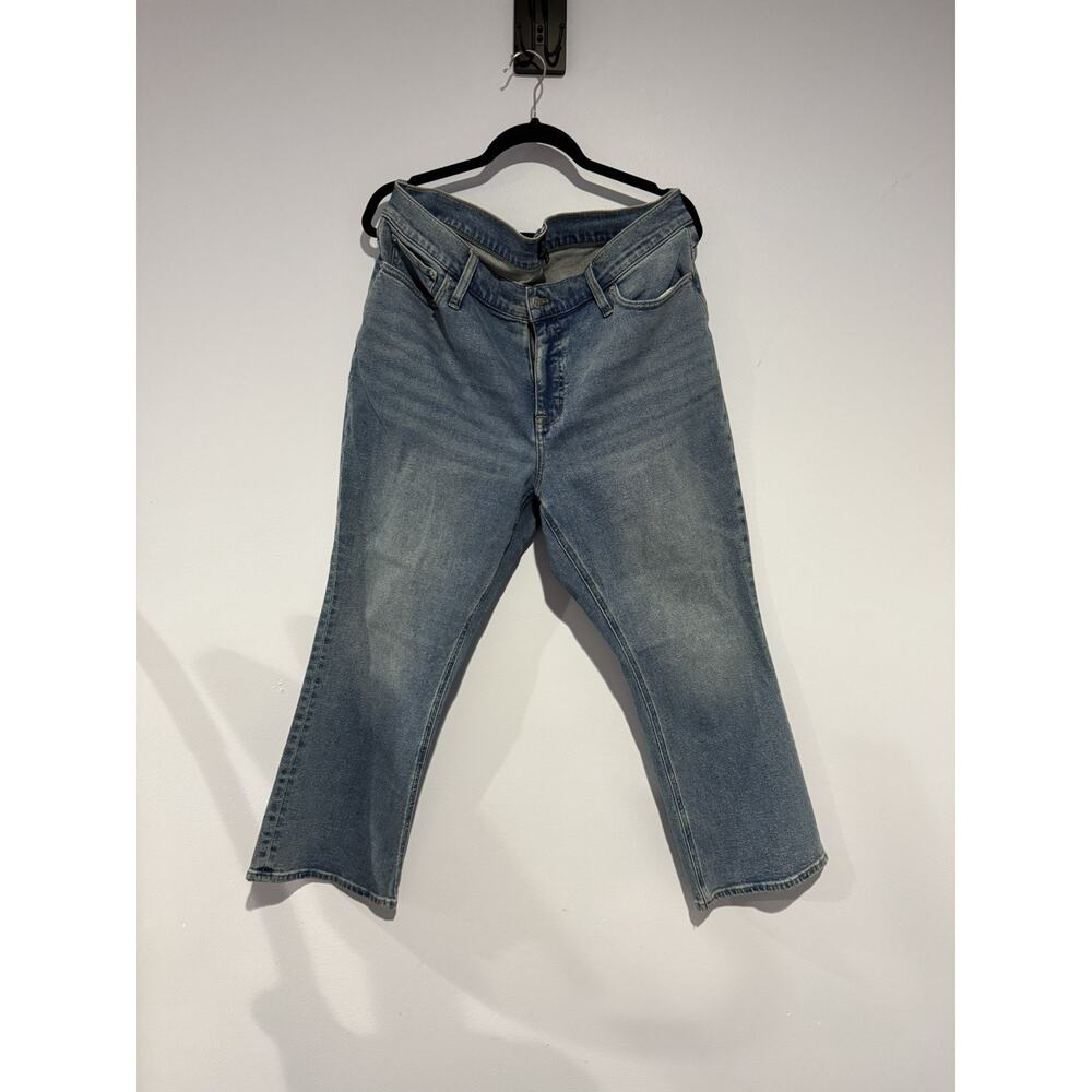 J Crew Mid Rise Flare Crop Jeans Women’s Size 33 Medium Wash